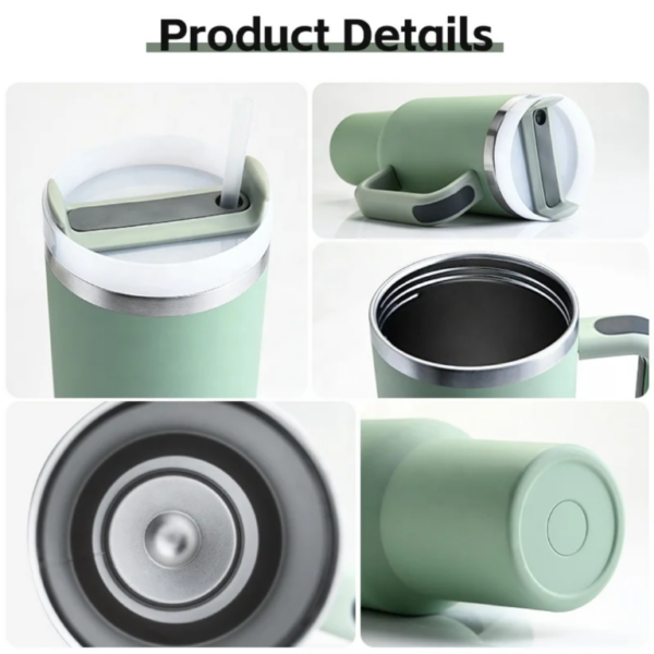 40oz Tumbler With Handle and Straw - Image 3
