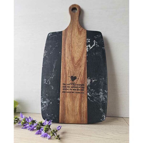 Acacia Wood Marble Cutting Board - Image 3