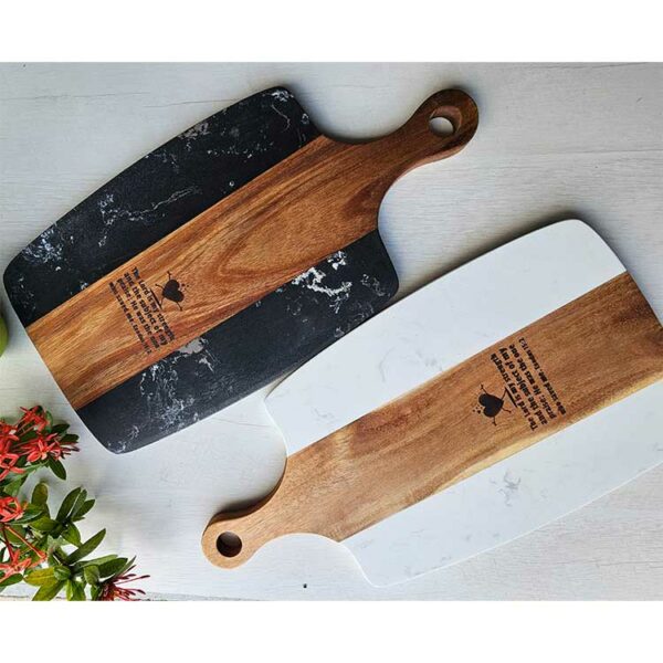 Acacia Wood Marble Cutting Board - Image 3