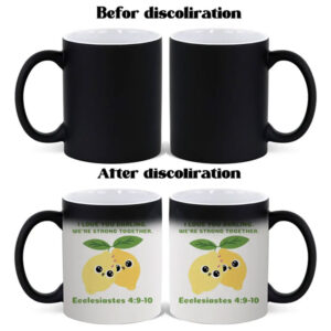 Color-changing mugs with uplifting words of inspiration