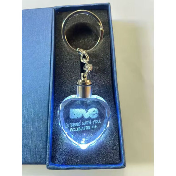 Heart shape LED key-chain with inspiring words - Image 3